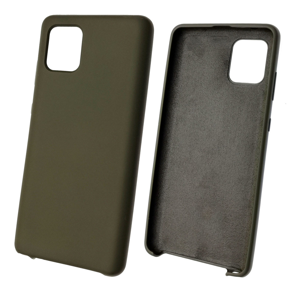 Чехол накладка Silicon Cover для SAMSUNG Galaxy A81 (SM-AN815F), Note 10 Lite (SM-N770), силикон, бархат, цвет темно оливковый. Чехол накладка Silicon Cover для SAMSUNG Galaxy A81 (SM-AN815F), Note 10 Lite (SM-N770), силикон, бархат, цвет темно оливковый.