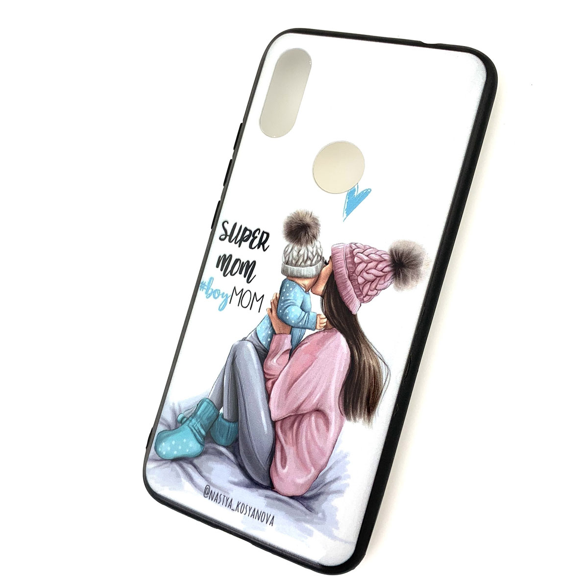 Чехол накладка для XIAOMI Redmi 7, силикон, рисунок super MOM boy MOM.