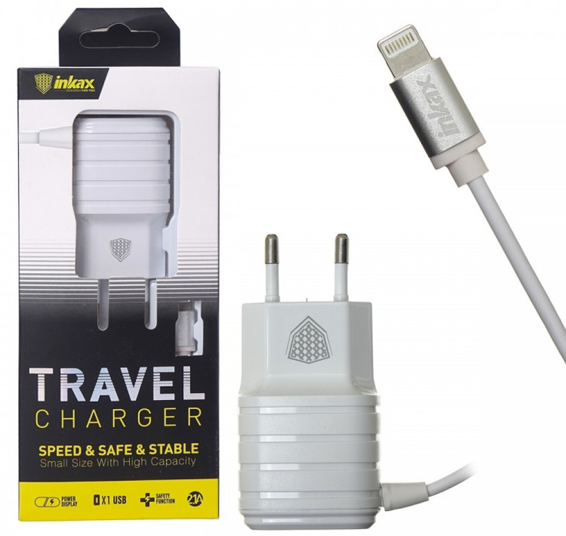 СЗУ "inkax" 5V - 2100mA CD-09-IP с кабелем для Apple lightning 8 pin цвет белый. СЗУ "inkax" 5V - 2100mA CD-09-IP с кабелем для Apple lightning 8 pin цвет белый.