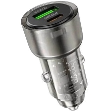 АЗУ (Автомобильное зарядное устройство) HOCO Z52, 38W, 1 USB QC3.0, 1 Type-C PD20W, цвет черный