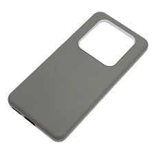 Чехол накладка VICTORIA для XIAOMI Redmi Note 15 Pro, силикон, пластик, текстура кожи, бархат, цвет серый