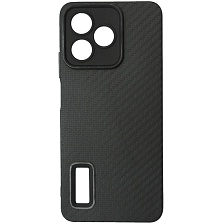 Чехол накладка для Realme C51, Realme C53, Realme Note 50, защита камеры, силикон, карбон, цвет черный Чехол накладка для Realme C51, Realme C53, Realme Note 50, защита камеры, силикон, карбон, цвет черный