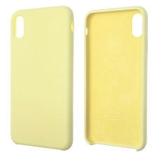 Чехол накладка Silicon Case для APPLE iPhone XS MAX, силикон, бархат, цвет бледно желтый