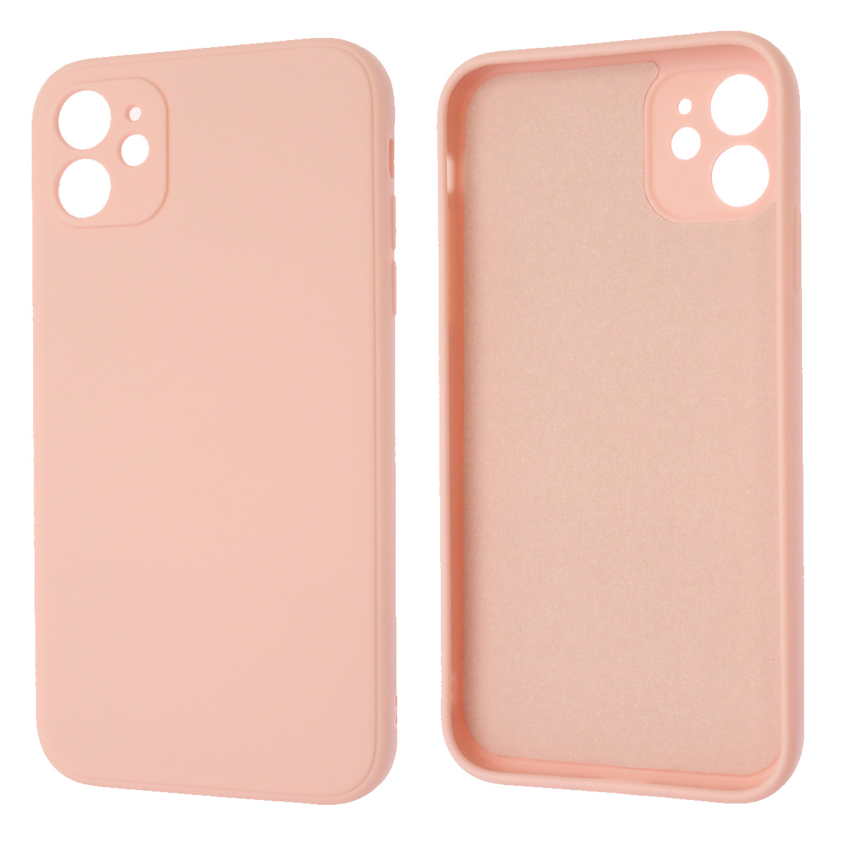 Чехол накладка для APPLE iPhone 11, силикон, бархат, цвет розовый песок Чехол накладка для APPLE iPhone 11, силикон, бархат, цвет розовый песок