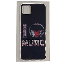 Чехол накладка для SAMSUNG Galaxy A22s 5G (SM-A226B), силикон, рисунок I love Music Чехол накладка для SAMSUNG Galaxy A22s 5G (SM-A226B), силикон, рисунок I love Music