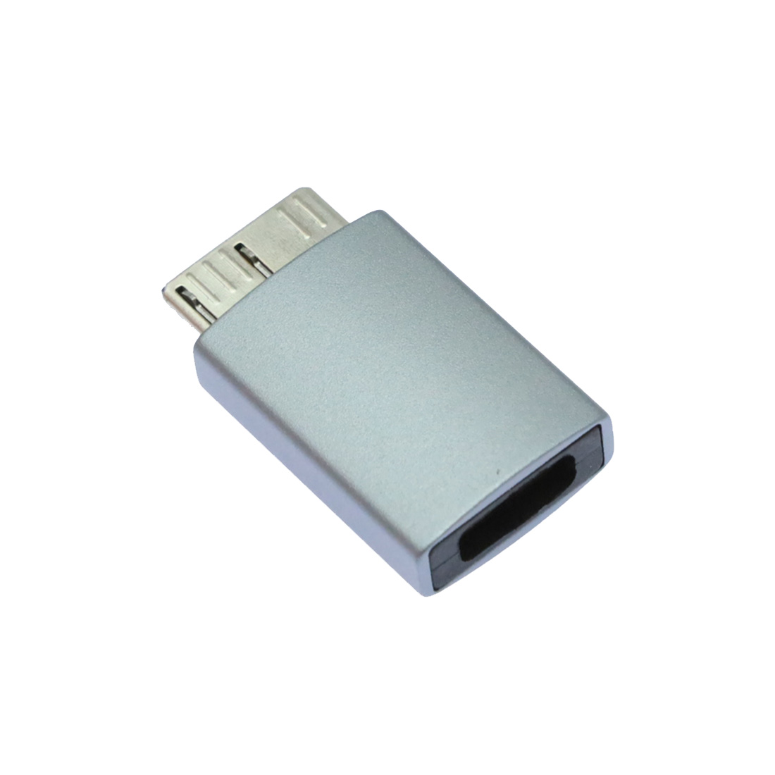 Адаптер, переходник Type-C (мама) на microUSB B (папа), подходит для внешних жестких дисков Seagate, WD West number, Toshiba, Newman, Lenovo, Samsung, Sony, цвет серебристый