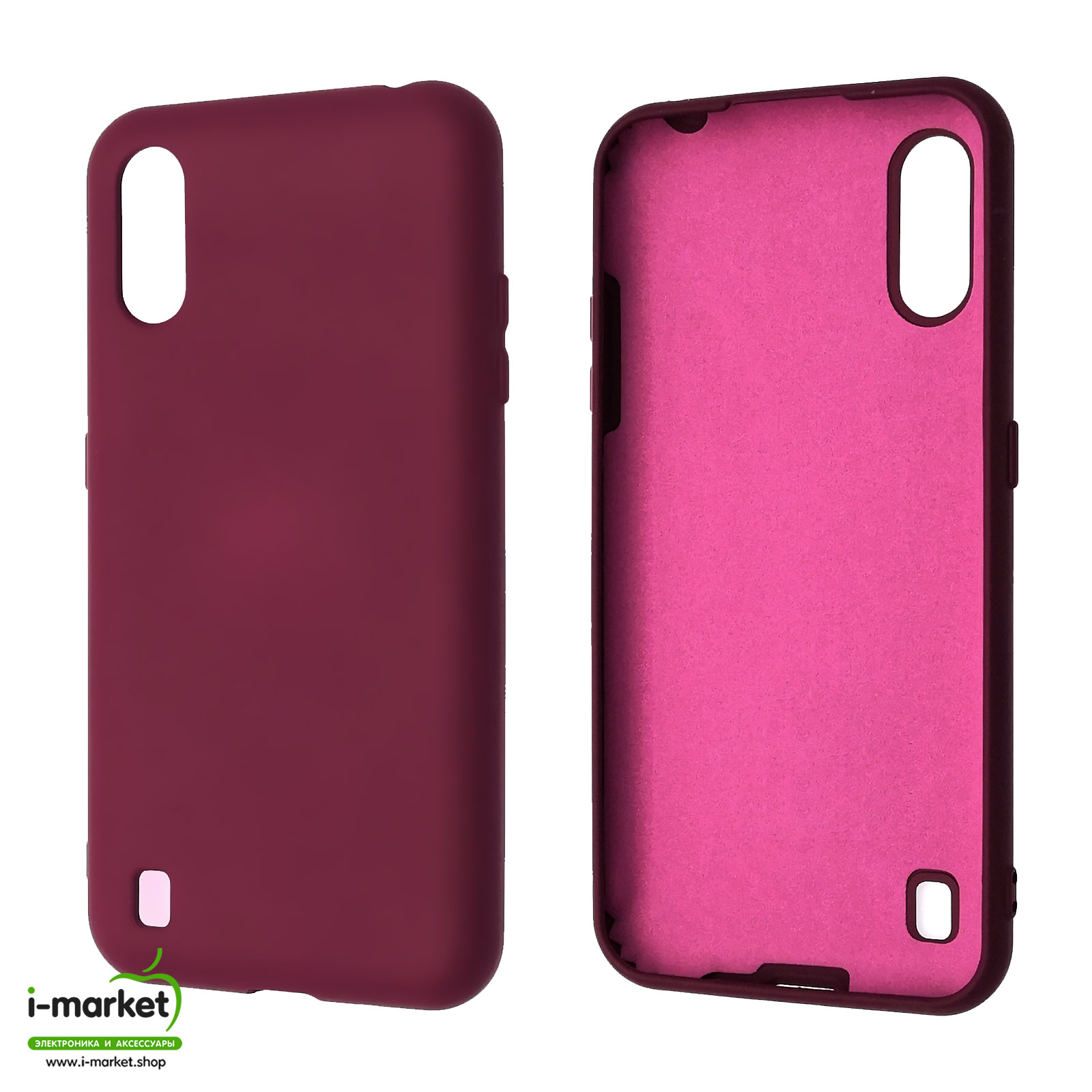 Чехол накладка Silicon Cover для SAMSUNG Galaxy M01 (SM-M015), силикон, бархат, цвет бордовый