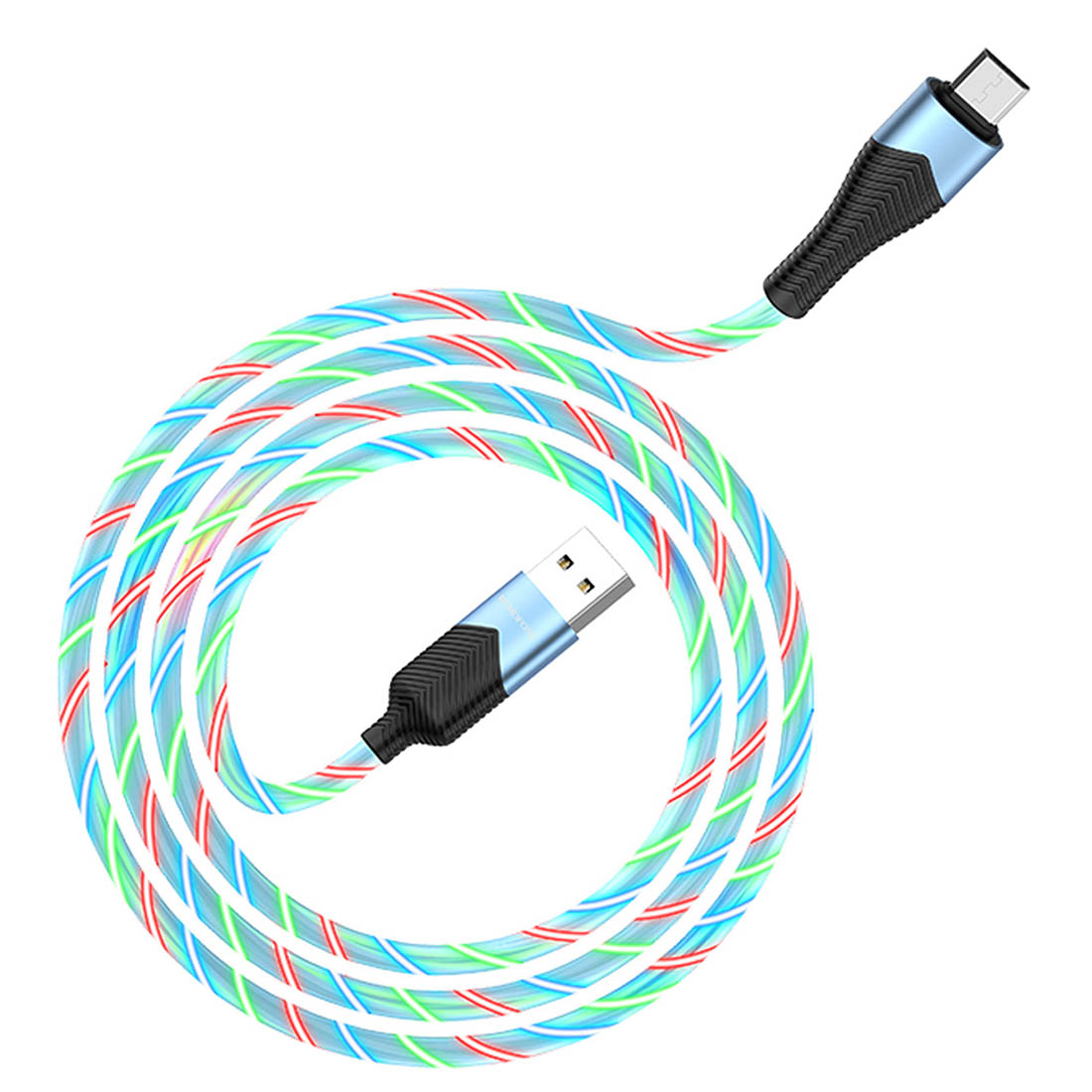 Кабель BOROFONE BU19 Streamer, Micro USB, длина 1 метра 2.4A, цвет синий