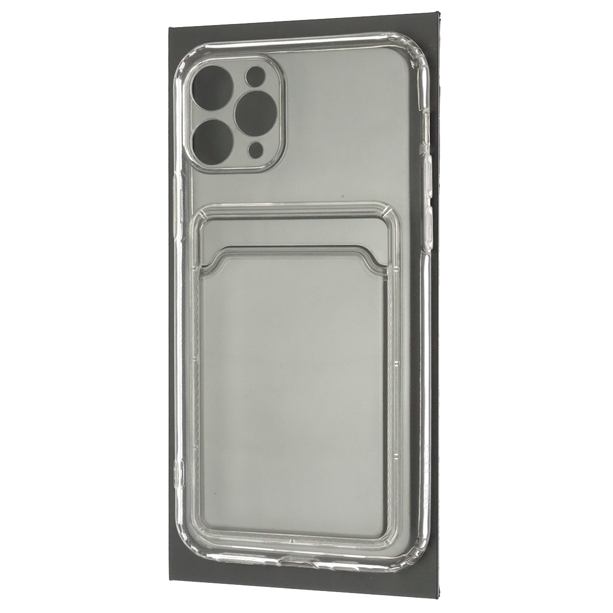 Чехол накладка CARD CASE для APPLE iPhone 11 Pro, силикон, отдел для карт, цвет прозрачный Чехол накладка CARD CASE для APPLE iPhone 11 Pro, силикон, отдел для карт, цвет прозрачный