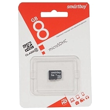 Карта памяти MicroSDHC 8GB SMARTBUY Class 10, без адаптера, цвет черный Карта памяти MicroSDHC 8GB SMARTBUY Class 10, без адаптера, цвет черный