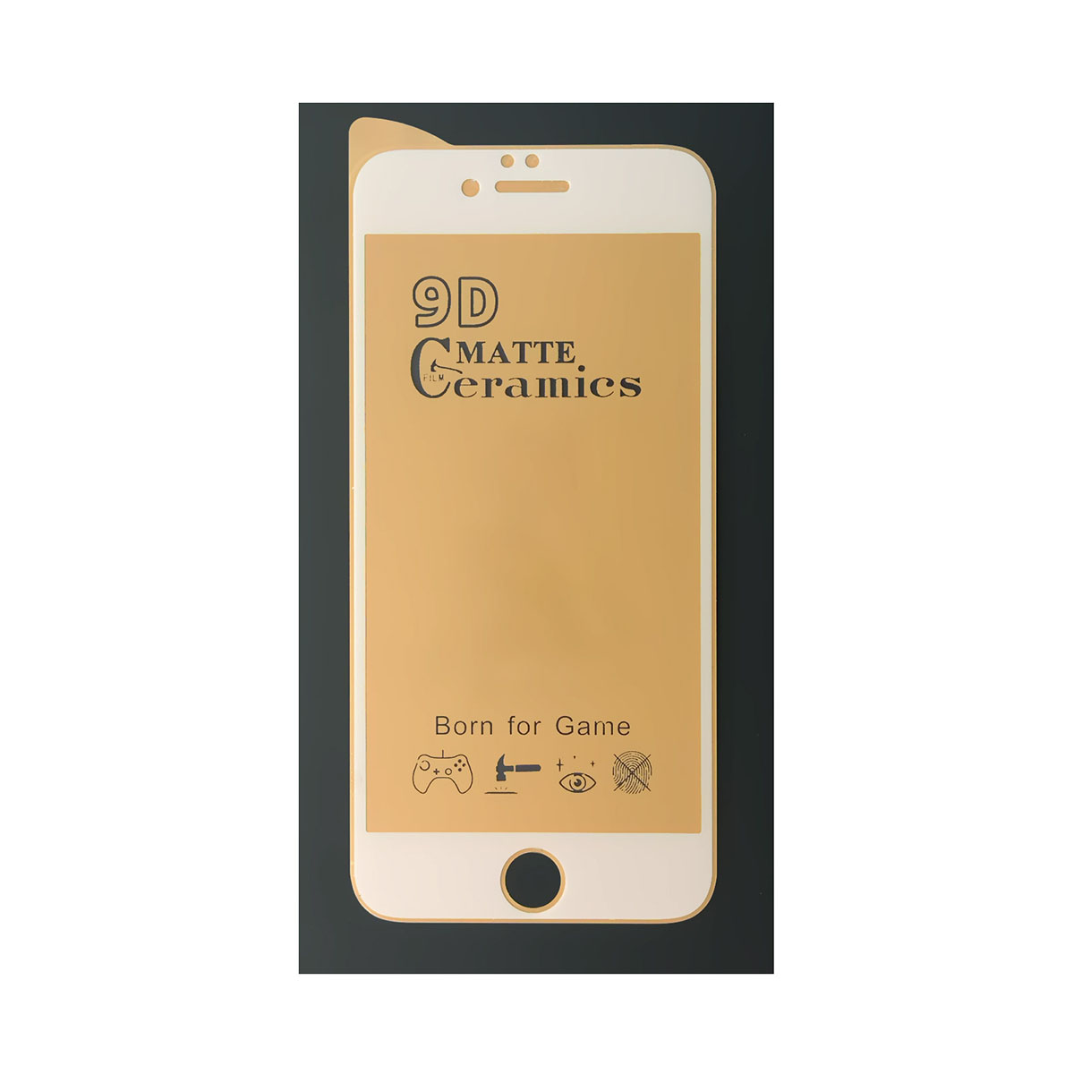 Защитное стекло 9D Ceramics для APPLE iPhone 6, iPhone 6G, iPhone 6S, матовое, цвет белый.