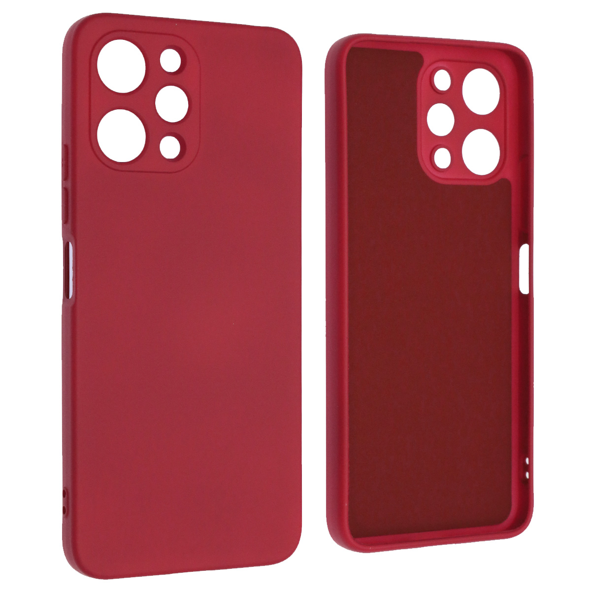 Чехол накладка NANO для XIAOMI Redmi 12 4G, защита камеры, силикон, бархат, цвет вишневый