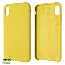 Чехол накладка Silicon Case для APPLE iPhone XS MAX, силикон, бархат, цвет светло желтый Чехол накладка Silicon Case для APPLE iPhone XS MAX, силикон, бархат, цвет светло желтый