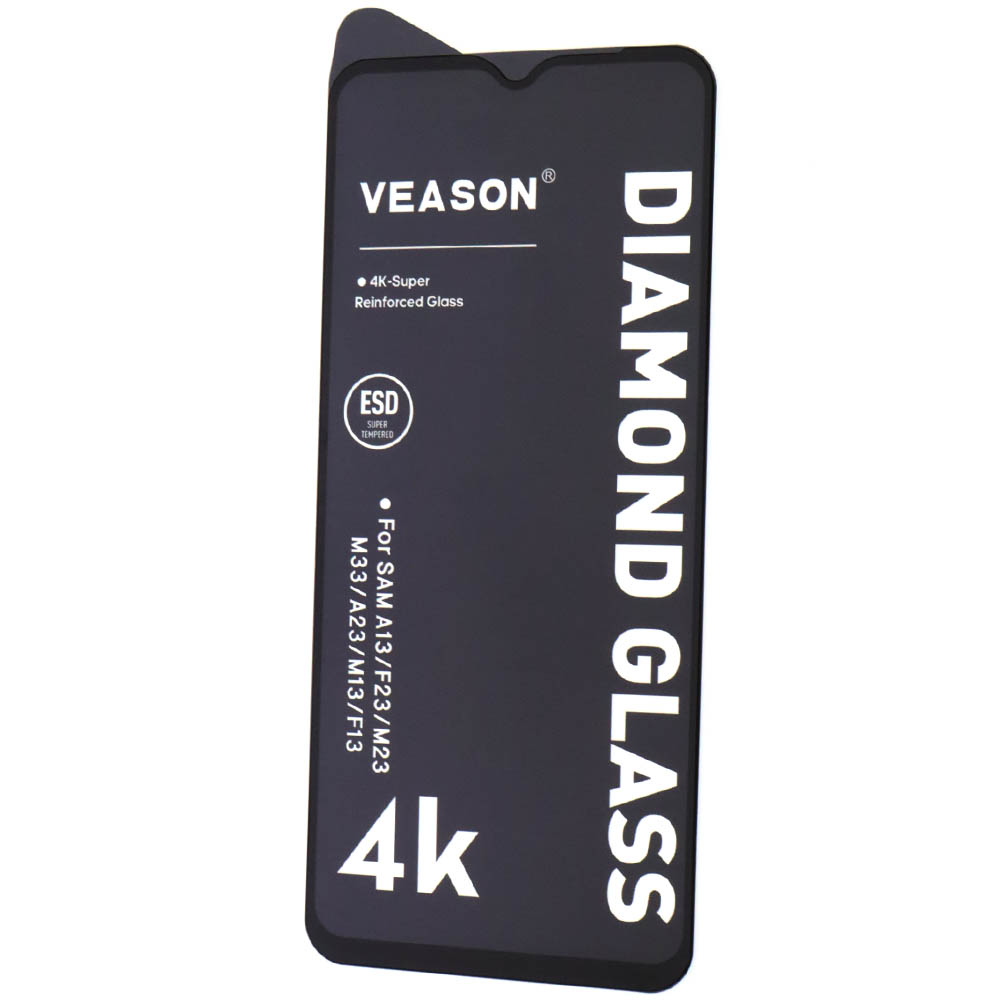 Защитное стекло VEASON Diamond Glass для SAMSUNG Galaxy A13, A23, M23, M33, цвет окантовки черный