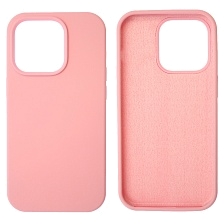 Чехол накладка Silicon Case для APPLE iPhone 14 Pro (6.1"), силикон, бархат, цвет светло розовый Чехол накладка Silicon Case для APPLE iPhone 14 Pro (6.1"), силикон, бархат, цвет светло розовый
