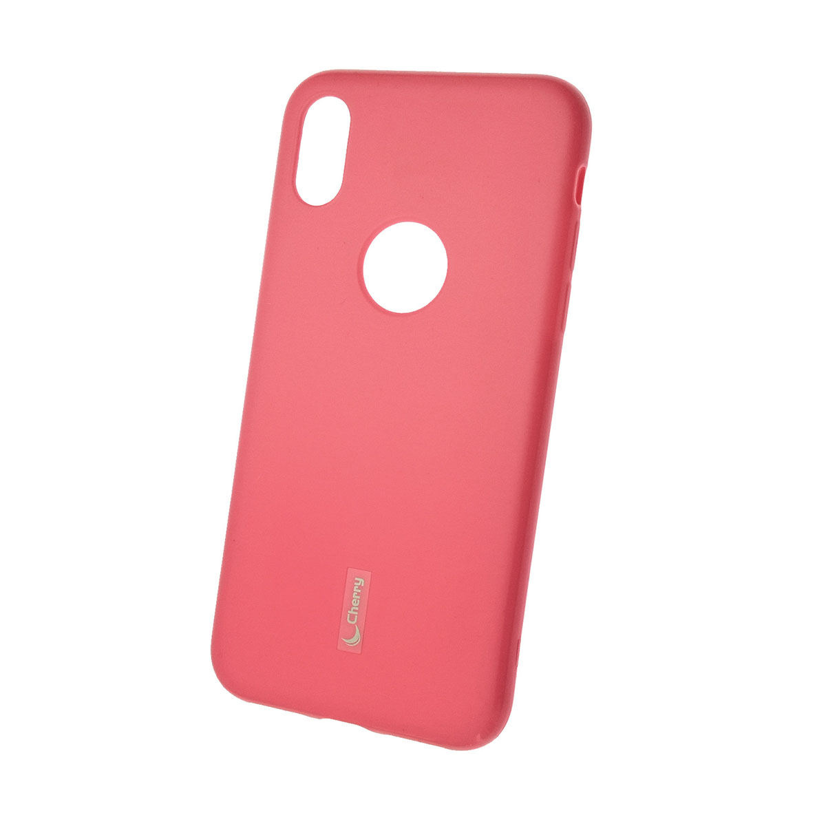 Чехол накладка Cherry для APPLE iPhone X, силикон, цвет розовый.