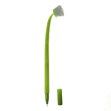 Ручка гелевая в форме розочки, цвет голубой