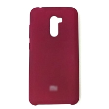 Чехол накладка Silicon Cover для XIAOMI POCOPHONE F1, силикон, бархат, цвет вишневый Чехол накладка Silicon Cover для XIAOMI POCOPHONE F1, силикон, бархат, цвет вишневый