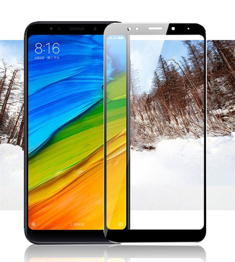 Защитное стекло Lito (премиальное качество) "5D" FULL GLUE для XIAOMI Redmi 5 Plus, цвет канта чёрный.