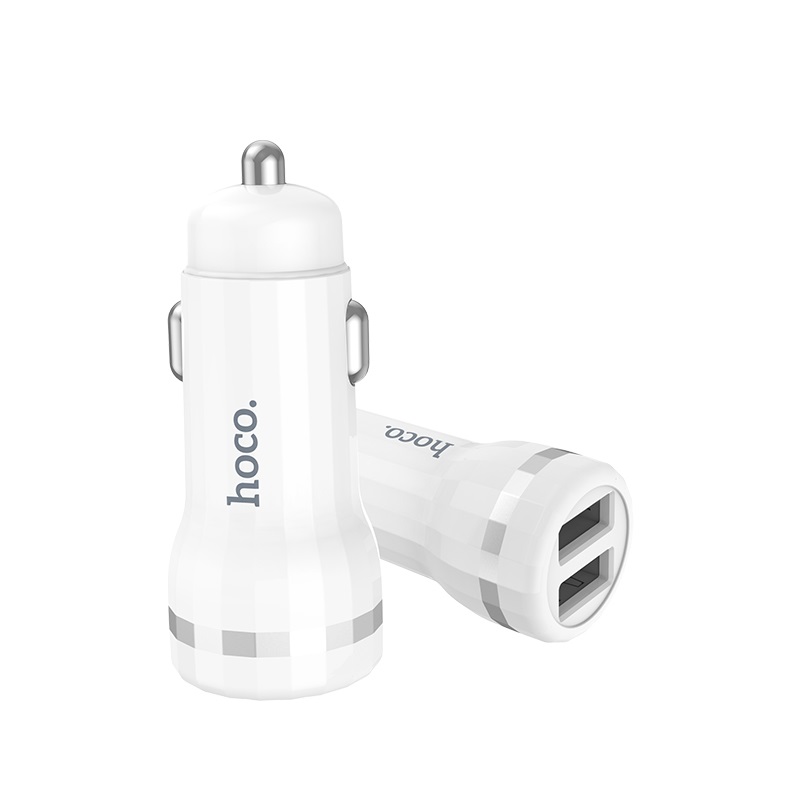 АЗУ (Автомобильное зарядное устройство) HOCO Z27 Staunch, 2 USB, цвет белый