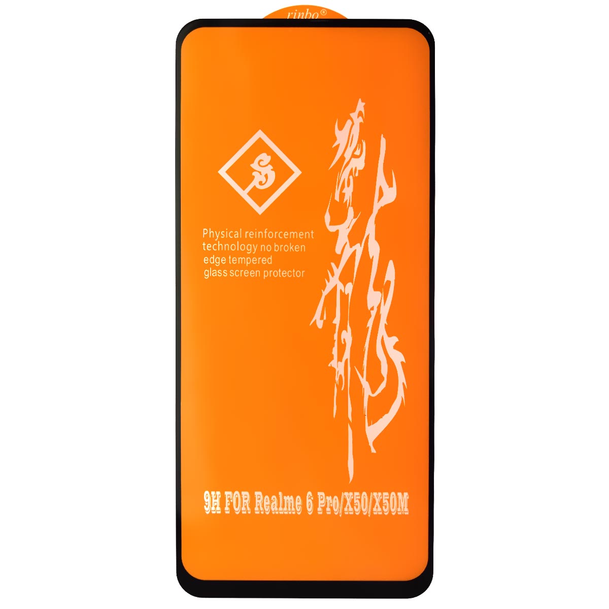 Защитное стекло 9H Rinbo для Realme 6 Pro, X50, X50 M, цвет окантовки черный