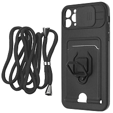 Чехол накладка MULTI FUNCTION 4 в 1 для APPLE iPhone 11 Pro MAX (6.5), цвет черный Чехол накладка MULTI FUNCTION 4 в 1 для APPLE iPhone 11 Pro MAX (6.5), цвет черный
