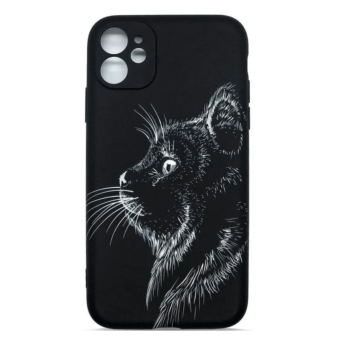 Чехол накладка LUXO для APPLE iPhone 12, светящийся, силикон, рисунок Котенок