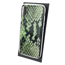 Чехол накладка для APPLE iPhone X, iPhone XS, силикон, глянцевый, рисунок Зеленая кожа Каймана Чехол накладка для APPLE iPhone X, iPhone XS, силикон, глянцевый, рисунок Зеленая кожа Каймана
