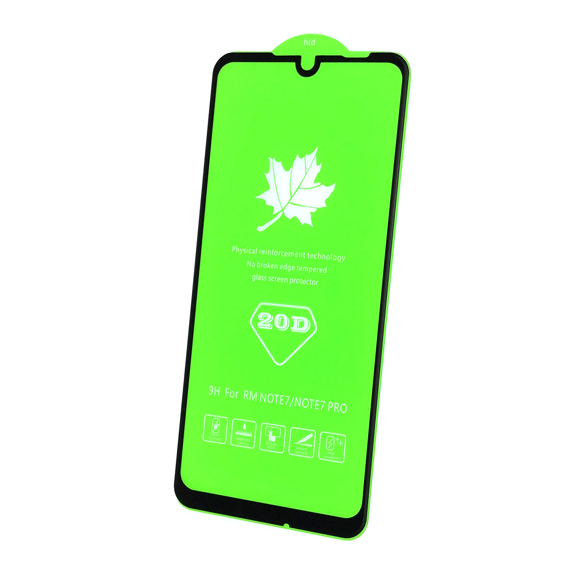Защитное стекло 20D для XIAOMI Redmi Note 7, Redmi Note 7 Pro, цвет окантовки черный