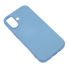 Чехол накладка NANO для APPLE iPhone 16 (6.1"), силикон, бархат, цвет васильковый