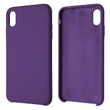 Чехол накладка Silicon Case для APPLE iPhone XS MAX, силикон, бархат, цвет фиолетовый Чехол накладка Silicon Case для APPLE iPhone XS MAX, силикон, бархат, цвет фиолетовый