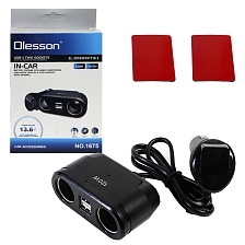 Автомобильный разветвитель OLESSON 1675 120W, 12/24V, 2 выхода прикуривателя, 2 USB, Led дисплей, цвет черный Автомобильный разветвитель OLESSON 1675 120W, 12/24V, 2 выхода прикуривателя, 2 USB, Led дисплей, цвет черный