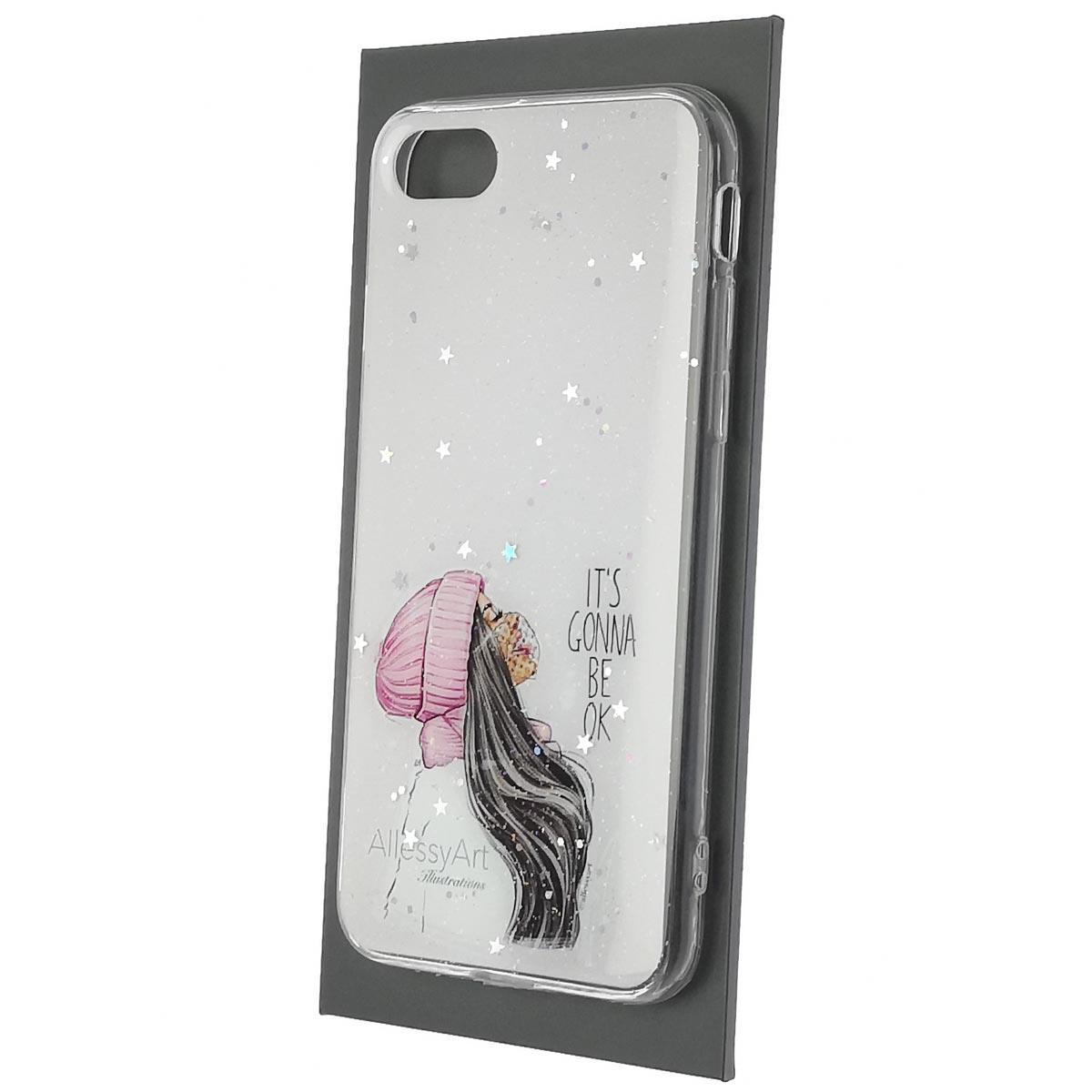 Чехол накладка Vinil для APPLE iPhone 7, iPhone 8, iPhone SE 2020, силикон, блестки, глянцевый, рисунок It's Gonna Be OK Чехол накладка Vinil для APPLE iPhone 7, iPhone 8, iPhone SE 2020, силикон, блестки, глянцевый, рисунок It's Gonna Be OK