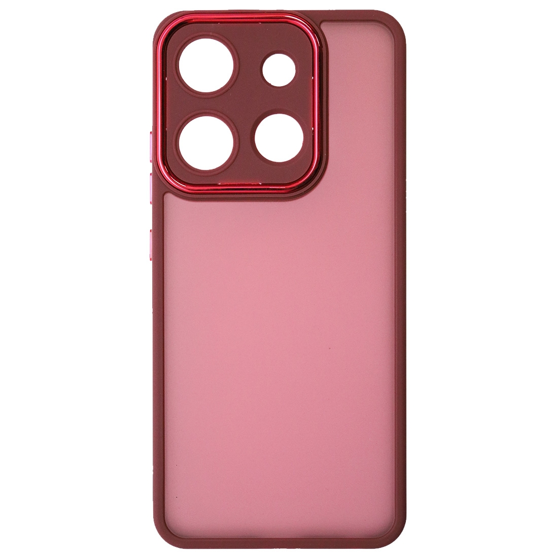 Чехол накладка KING для TECNO Spark Go 2023, TECNO POP 7 Pro, TECNO POP 7, INFINIX SMART 7, INFINIX SMART 7 HD, силикон, пластик, защита камеры, цвет окантовки бордовый