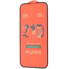 Защитное стекло 21D для APPLE iPhone 15 (6.1"), APPLE iPhone 16 (6.1"), цвет окантовки черный