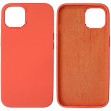 Чехол накладка Silicon Case для APPLE iPhone 13 (6.1), силикон, бархат, цвет коралловый Чехол накладка Silicon Case для APPLE iPhone 13 (6.1), силикон, бархат, цвет коралловый
