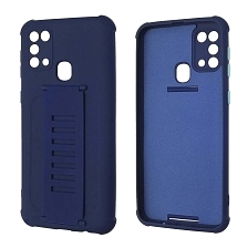 Чехол накладка LADDER NANO для SAMSUNG Galaxy M31 (SM-M315), силикон, держатель, цвет темно синий