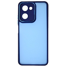 Чехол накладка KING для Realme C33, силикон, пластик, защита камеры, цвет окантовки темно синий Чехол накладка KING для Realme C33, силикон, пластик, защита камеры, цвет окантовки темно синий