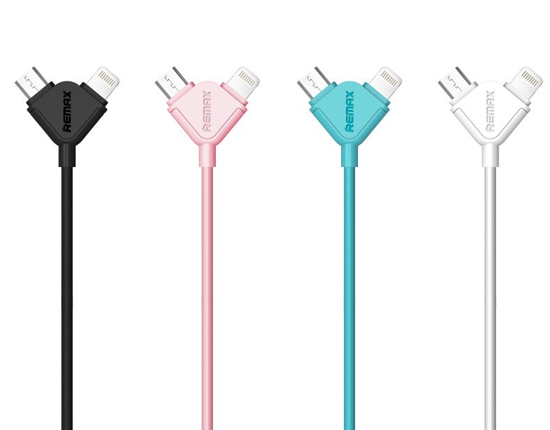 Кабель Lightning 8 Pin, micro USB Remax Souffle RC-031t, 2 в 1, длина 1 метр, цвет белый | Последняя цена