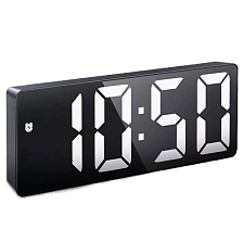 Электронные часы X0712L, будильник, белый циферблат, цвет черный