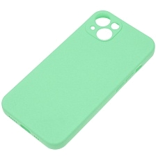 Чехол накладка Silicone Case для APPLE iPhone 13, защита камеры, силикон, бархат, цвет мятный
