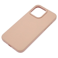 Чехол накладка Silicone Case для APPLE iPhone 15 Pro Max, бархатная подложка, цвет розовый песок