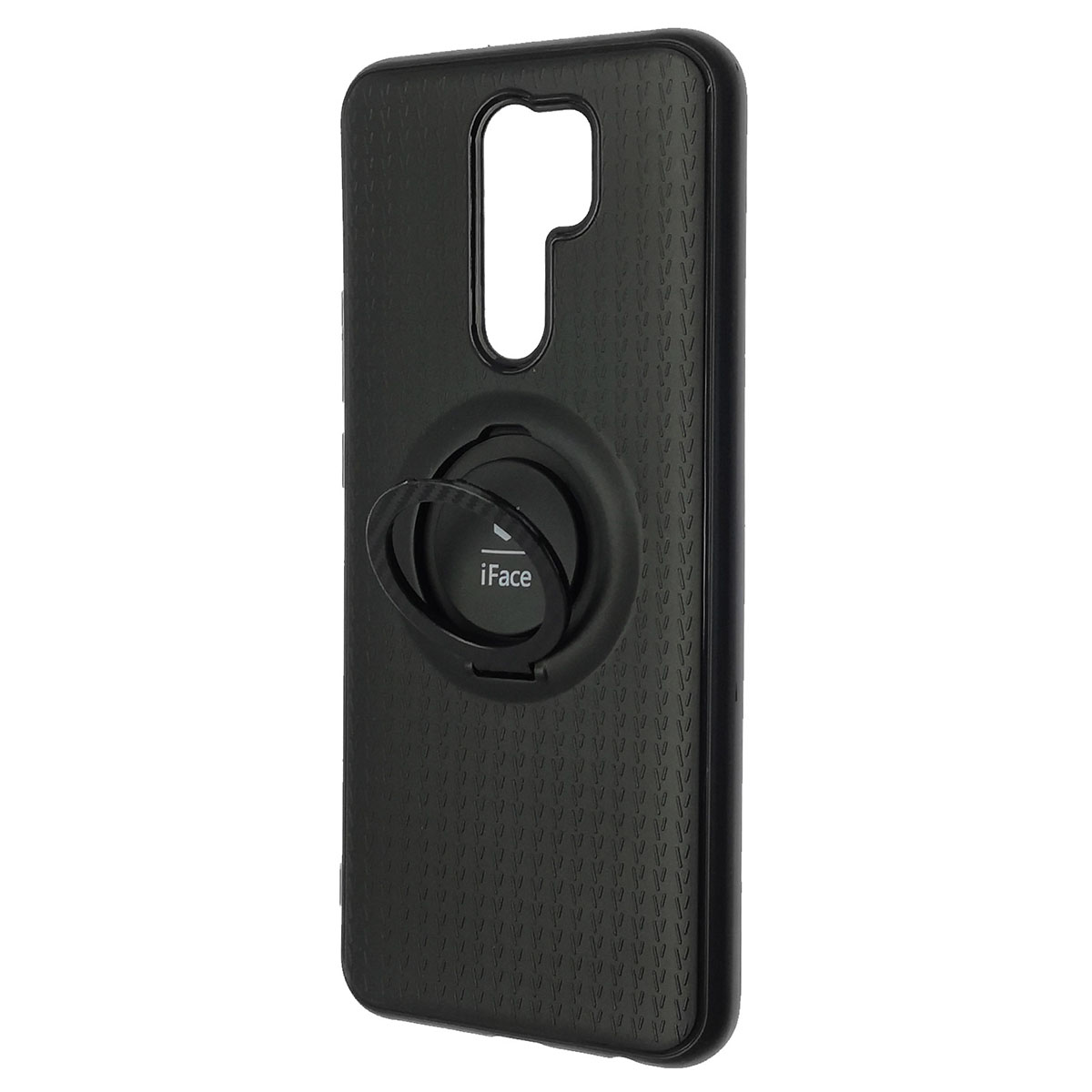 Чехол накладка iFace для XIAOMI Redmi 9, силикон, кольцо держатель, цвет черный