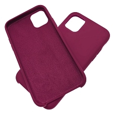 Чехол накладка Silicon Case для APPLE iPhone 11 Pro MAX 2019, силикон, бархат, цвет пурпурно красный. Чехол накладка Silicon Case для APPLE iPhone 11 Pro MAX 2019, силикон, бархат, цвет пурпурно красный.