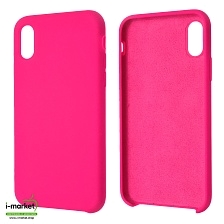 Чехол накладка Silicon Case для APPLE iPhone X, iPhone XS, силикон, бархат, цвет фуксия Чехол накладка Silicon Case для APPLE iPhone X, iPhone XS, силикон, бархат, цвет фуксия