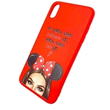 Чехол накладка для APPLE iPhone XS MAX, силикон, рисунок if you can DREAM IT.