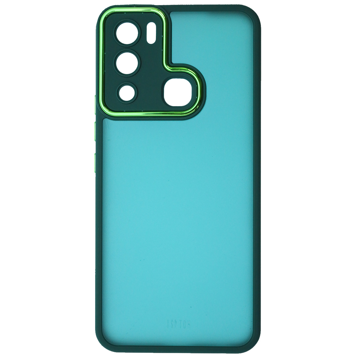 Чехол накладка KING для INFINIX HOT 12i, силикон, пластик, защита камеры, цвет окантовки темно зеленый Чехол накладка KING для INFINIX HOT 12i, силикон, пластик, защита камеры, цвет окантовки темно зеленый
