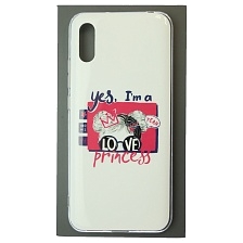 Чехол накладка для XIAOMI Redmi 9A, силикон, глянцевый, рисунок yes, I`m a LOVE princess Чехол накладка для XIAOMI Redmi 9A, силикон, глянцевый, рисунок yes, I`m a LOVE princess