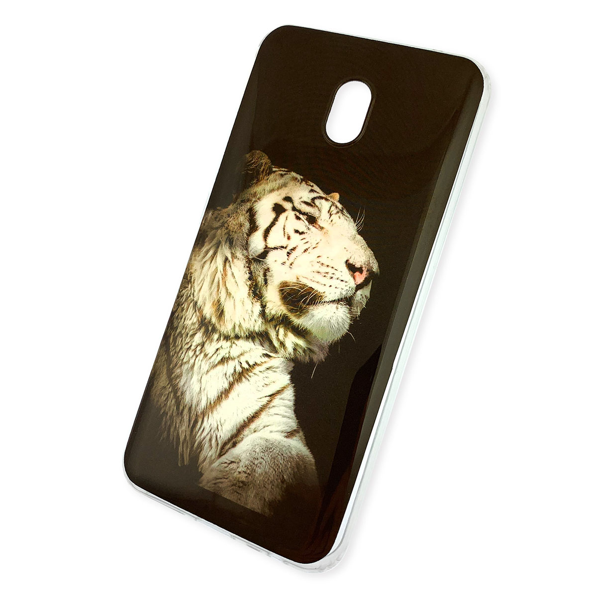 Чехол накладка для XIAOMI Redmi 8A, силикон, глянец, рисунок Белый тигр. Чехол накладка для XIAOMI Redmi 8A, силикон, глянец, рисунок Белый тигр.