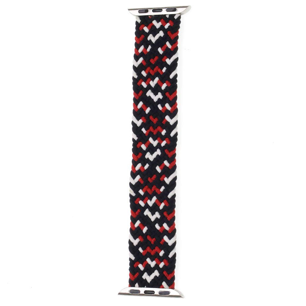 Ремешок для часов Apple Watch 38-40 мм, нейлон, узор плетение, цвет черно бело красный